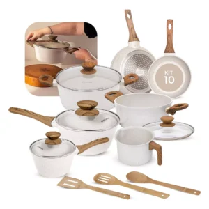 Jogo De Panelas Antiaderente Cerâmica Mimo Style 10 Peças